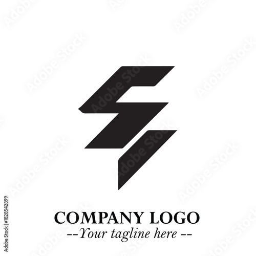 Sleek Electrical Logo Symbol on a Clean White Background for Modern Branding Design Elements Art