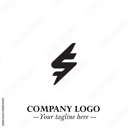 Sleek Electrical Logo Symbol on a Clean White Background for Modern Branding Design Elements Art