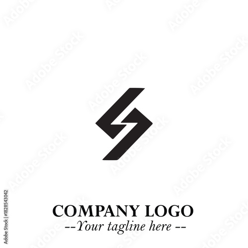 Sleek Electrical Logo Symbol on a Clean White Background for Modern Branding Design Elements Art