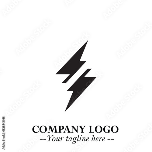 Sleek Electrical Logo Symbol on a Clean White Background for Modern Branding Design Elements Art