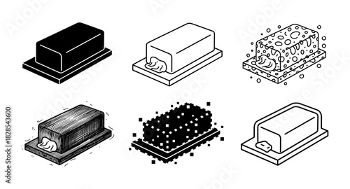 Creative cat-in-box art sequence: from simple lines to pixel patterns
