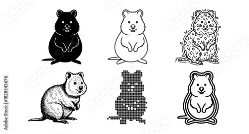 Diverse hamster designs: cute animal illustrations in various art styles