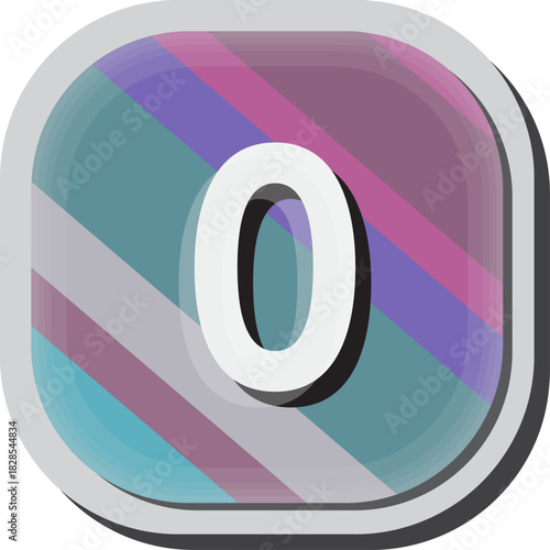 숫자 0 입체버튼