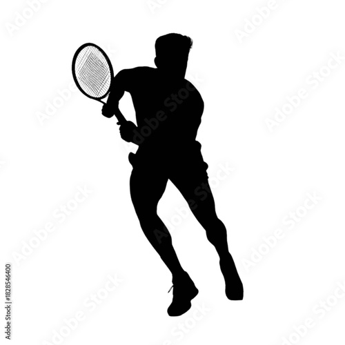 tennis player silhouette vector