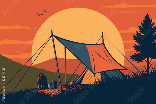 Crisp Bold Tarp Setup Gear Premium Digital Asset