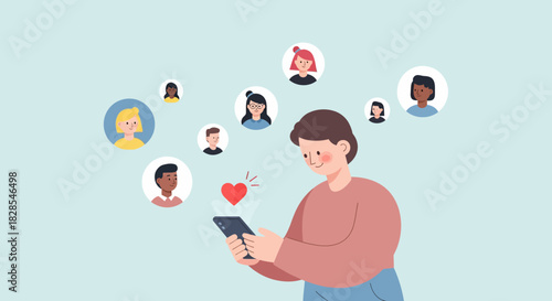 people engaging with digital communication on mobile devices in a modern