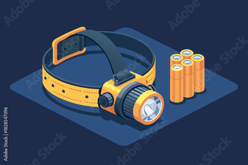 Depicting Bold Headlamp And Spare Batterie Crisp Professional Photo