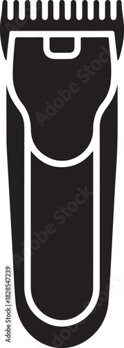 Hair clipper vector icon representing barbershop tools and personal grooming equipment for hygiene and beauty