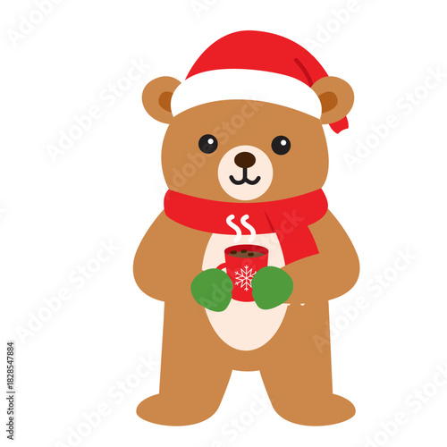 Christmas Bear with Hot Cocoa