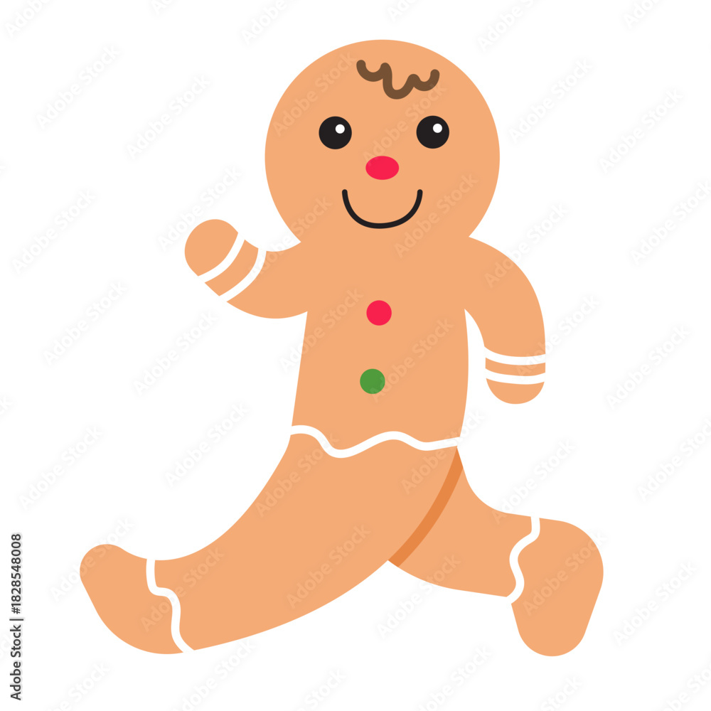 Obraz premium Running Gingerbread Man Cookie