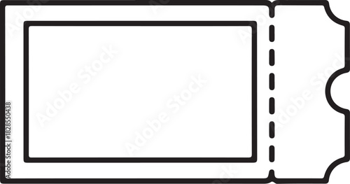 Blank ticket icon simple flat vector illustration isolated on white background for graphic design elements