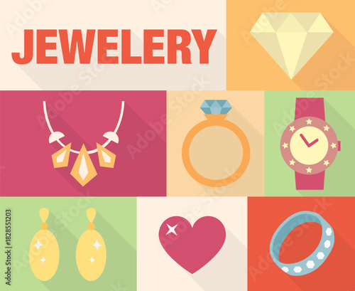 Jeweler Icons Jewelry Tools Diamond Symbols and Craft Elements