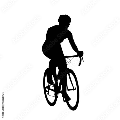 silhouette of a man riding a cycle