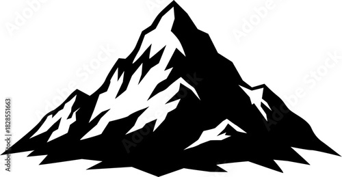Simple Flat Style Mountain Peak Adventure Landscape Scenery Illustration