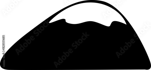 Simple Silhouette Mountain with Snow Peak Adventure and Nature Icon