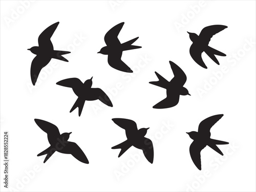 Flying Birds Silhouette | Flock of Bird Icons
