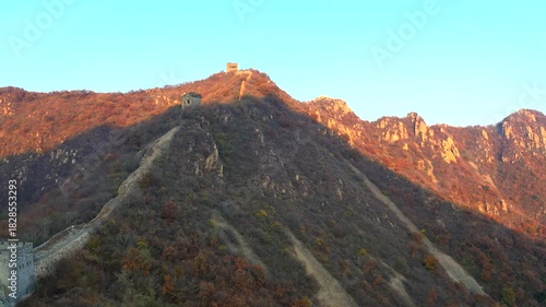 Aerial photography of the Great Wall at Banchangyu in Qinhuangdao City, Hebei Province,
