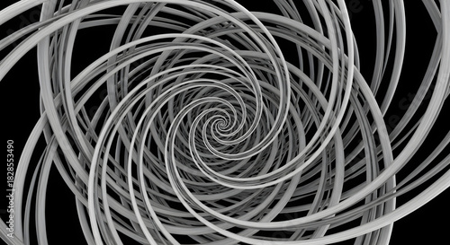 Abstract Spiral Tunnel Made of Interwoven Lines