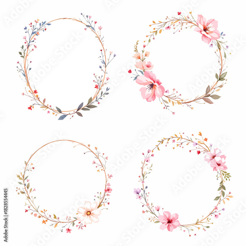 Watercolor Floral Wreath