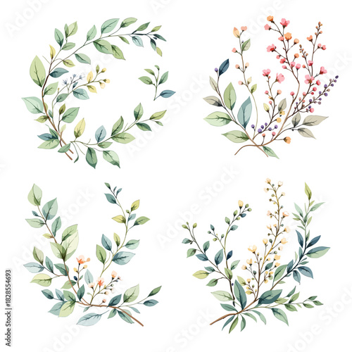 Watercolor Floral Wreath, Wreath Clipart Watercolor