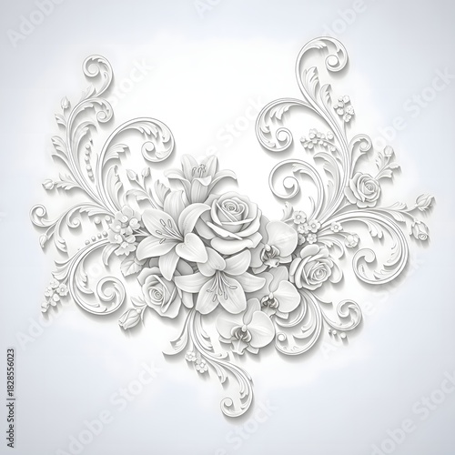 Realistic white vertical A5 picture frame mockup on a clean wall, presented with a modern gray vase and green plant for elegant design display