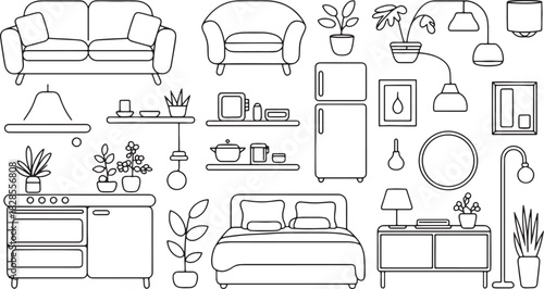 set of furniture icons