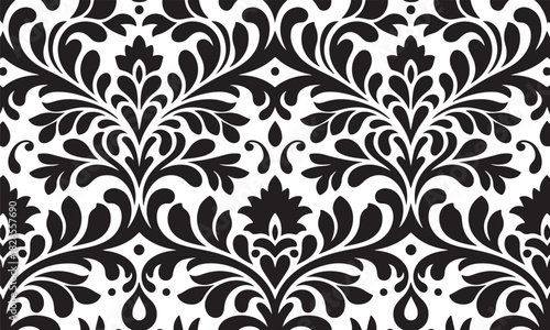 Flourish pattern damask style showcases ornate elements forming intricate elegant backdrop ideal for print and digital projects requiring touch elegance 129