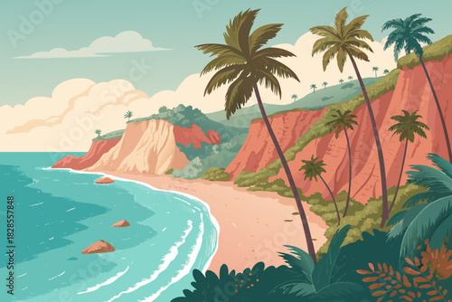 Landscape Tropical Coastline With Turquois Creative Visual Great for Commercial Projects