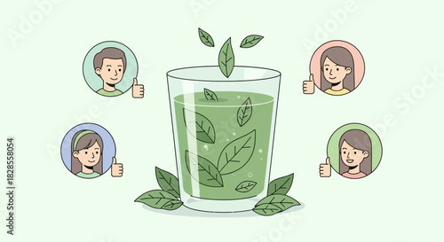 people celebrating sustainability with herbal tea and natural ingredients in