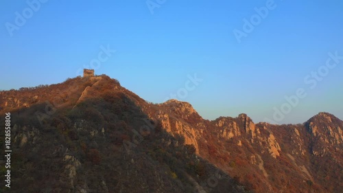 Aerial photography of the Great Wall at Banchangyu in Qinhuangdao City, Hebei Province,
