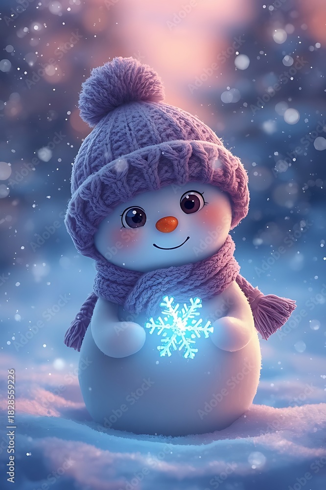 Obraz premium snowman on the snow funny