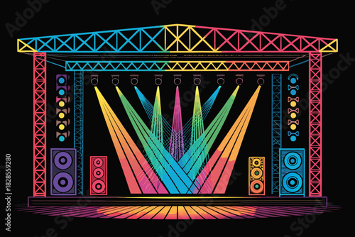 Crisp Music Festival Stage Lights Bold Premium Digital Asset