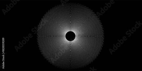 Dotted circular logo. circular concentric dots isolated on the white background. Halftone fabric design.