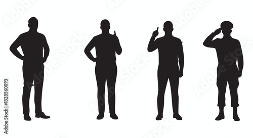 Silhouette Collection Diverse Figures in Various Poses, Perfect for Design & Editorial Use