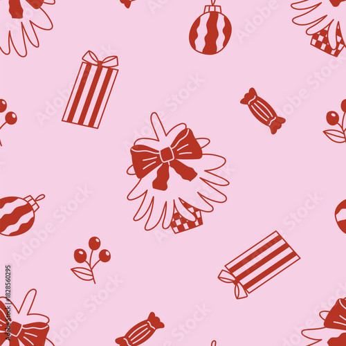 Coquette aesthetic seamless pattern