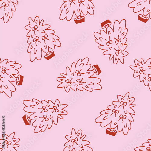 Coquette aesthetic seamless pattern