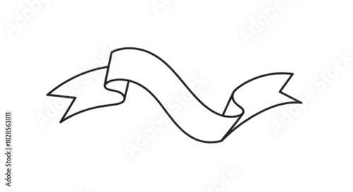 Blank decorative ribbon banner for text or design elements