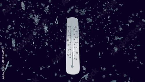 thermometer shows a temperature decrease