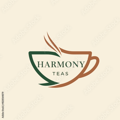 Harmony Teas Logo with Stylized Teacup and Steam.