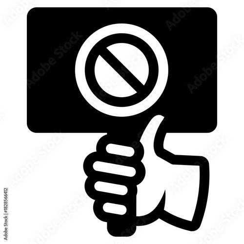 hand holding protest sign icon