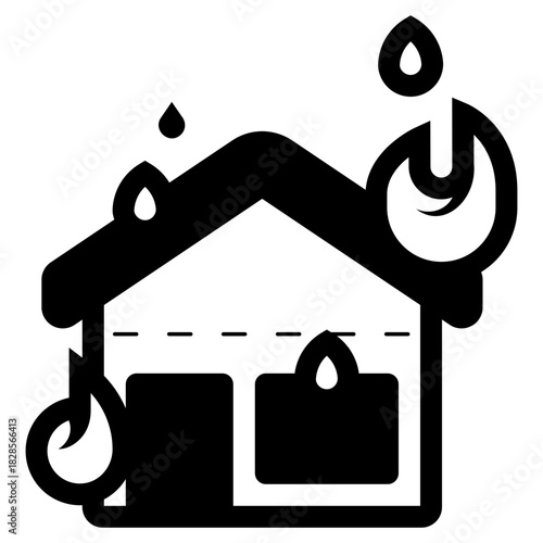 house fire by arson icon