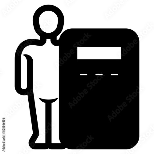 man holding riot shield icon