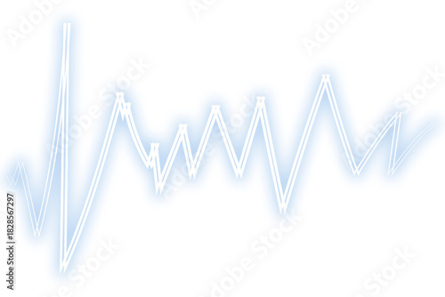 Heartbeat monitor lines on transparent background display cardiac activity pulse