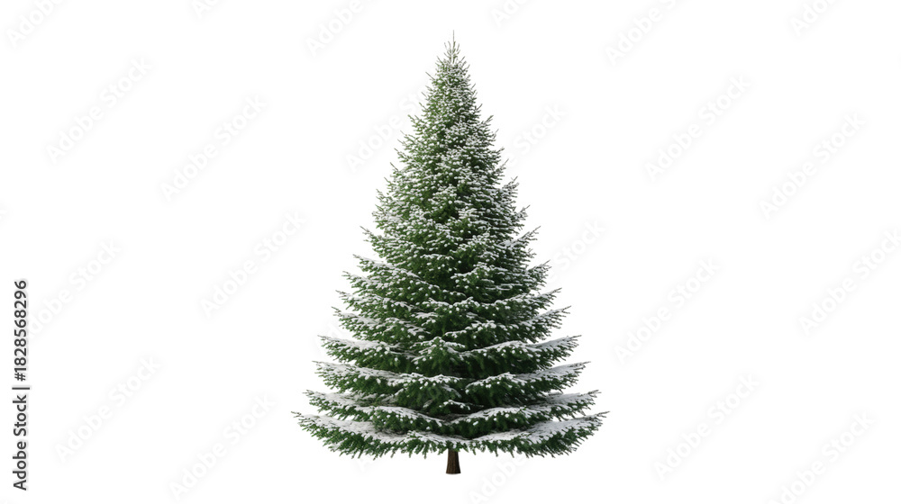 Fototapeta premium Snowy Evergreen Tree isolated on a transparent background
