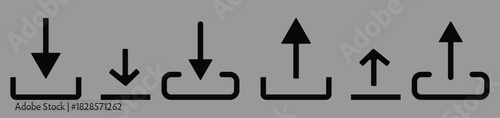 Set of upload and download icons. download and upload icon button. Files download and upload icons symbol in line and flat style on white background
