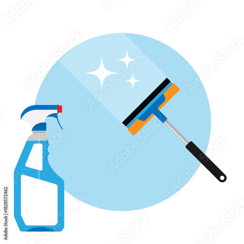 Window cleaning service logo. Window glass cleaning vector logo