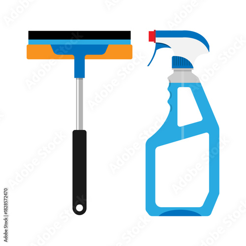 Window cleaning service . Window glass cleaning vector logo