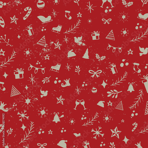 Christmas Ornaments Background Vector Design.
