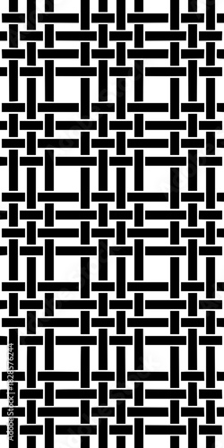 Modern geometric pattern design for wallpaper or fabric prints, seamless black and white background, versatile and stylish, ideal for backgrounds and textiles