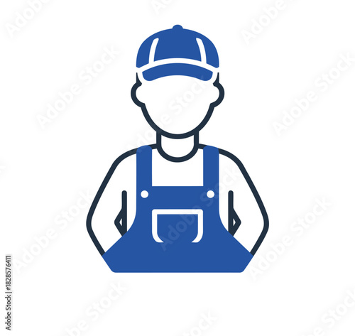 Dedicated worker in overalls and cap ready for construction repairs maintenance and service projects